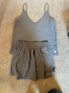 Vuori Women's Athletic Shorts in Olive Gray